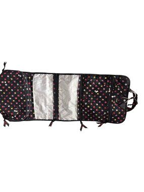Vera Bradley Hanging Travel Organizer In Black With Multiple Zippered Compartmen